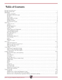 Table of Contents