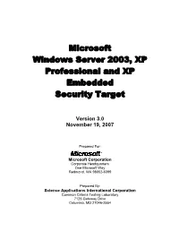 Windows 2003/XP Security Target