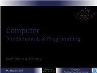 Computer Use Fundamentals & Universityprogramming