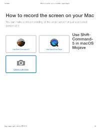 How to Record the Screen on Your Mac - Apple Support