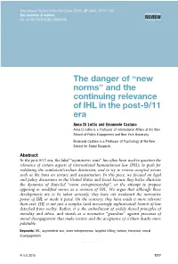 “New Norms” and the Continuing Relevance of IHL in the Post-9/11