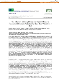 The Influence of Heavy Metals and Organic Matter on Hexavalent
