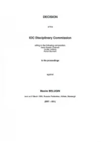DECISION IOC Disciplinary Commission