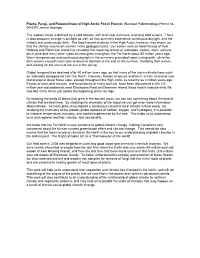 Plants, Fungi, and Palaeoclimate of High Arctic Fossil Forests (Nunavut Palaeontology Permit No. 04-03P) James Basinger the Mode