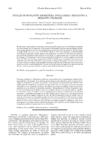 Psyllid Host-Plants (Hemiptera: Psylloidea): Resolving a Semantic Problem