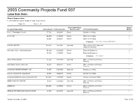 2003 Community Projects Fund 007 Lump Sum Items