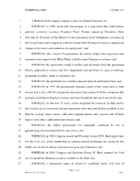 A RESOLUTION Urging Congress to Pass the Miners Protection Act. 1