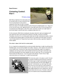 Cornering Control: Part 1