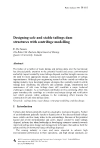Designing Safe and Stable Tailings Dam Structures with Centrifuge Modelling