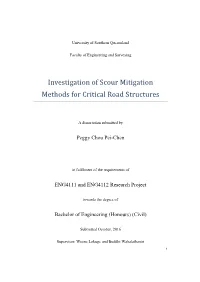 Investigation of Scour Mitigation Methods for Critical Road Structures