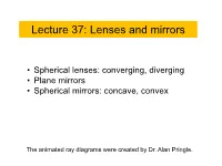 Lecture 37: Lenses and Mirrors