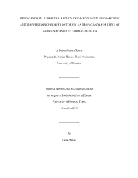 Propaganda in Literature: a Study of the ​Encomium
