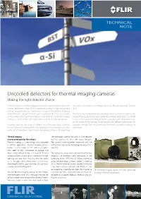 Uncooled Detectors for Thermal Imaging Cameras Making the Right Detector Choice