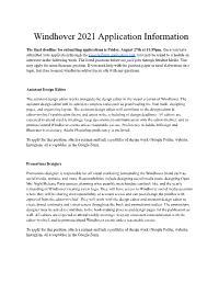 Windhover 2021 Applications