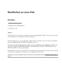 Wordperfect on Linux FAQ