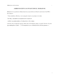 Abbreviations & Conventional Markings