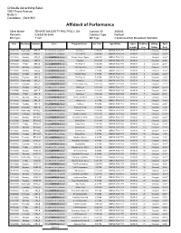 Affidavit of Performance