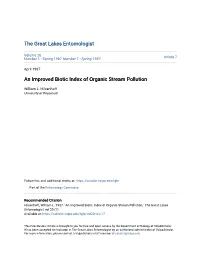 An Improved Biotic Index of Organic Stream Pollution