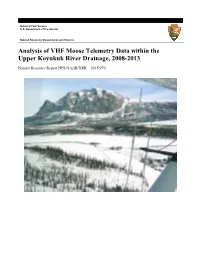 Analysis of VHF Moose Telemetry Data Within the Upper Koyukuk River Drainage, 2008-2013
