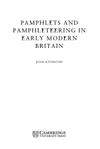 Bundells of Pamphlets in Quarto’ Valued at 20D., and Eleven ‘Bundles in Viijo’ Valued at 4S.; in the Gallery ‘Xlty Panphelets’ Valued at 2S