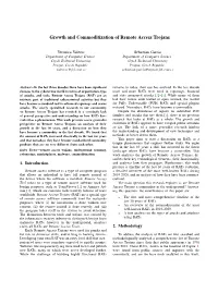 Growth and Commoditization of Remote Access Trojans