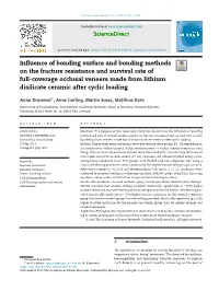 Influence of Bonding Surface and Bonding Methods on the Fracture