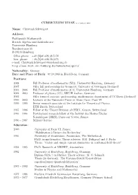 Name: Christoph Schweigert Address: Fachbereich Mathematik