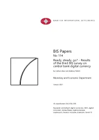 Ready, Steady, Go? – Results of the Third BIS Survey on Central Bank Digital Currency