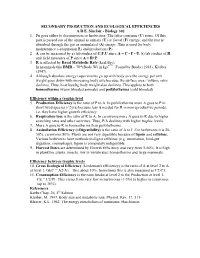 Secondary Production and Ecological Efficiencies A.R.E