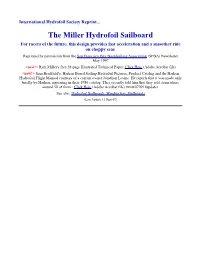 The Miller Hydrofoil Sailboard