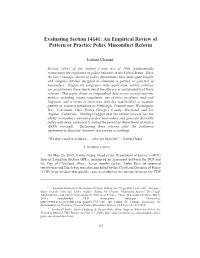 An Empirical Review of Pattern Or Practice Police Misconduct Reform
