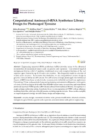 Computational Aminoacyl-Trna Synthetase Library Design for Photocaged Tyrosine