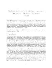 Conditional Gradient Method for Multiobjective Optimization