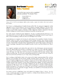 Ernst Kovacic Biography Violin / Conductor