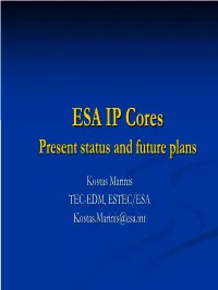 ESA IP Cores 2 Introductionintroduction