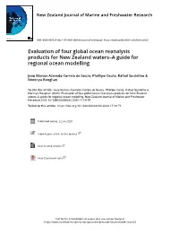 Evaluation of Four Global Ocean Reanalysis Products for New Zealand Waters–A Guide for Regional Ocean Modelling