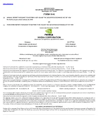 Form 10-K Nvidia Corporation