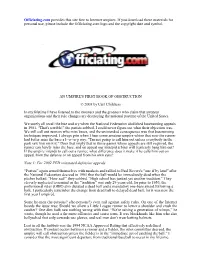 Officiating.Com Provides This Site Free to Internet Umpires. If You Download