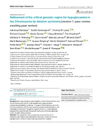Refinement of the Critical Genomic Region for Hypoglycaemia in The