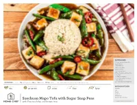 Szechuan Mapo Tofu with Sugar Snap Peas