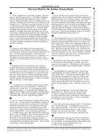 The Lost World Points for Understanding Answer