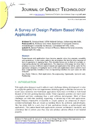 A Survey of Design Pattern Based Web Applications