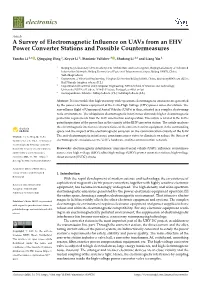 A Survey of Electromagnetic Influence on Uavs from an EHV Power