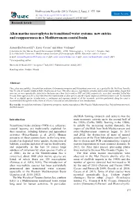 Alien Marine Macrophytes in Transitional Water Systems: New Entries and Reappearances in a Mediterranean Coastal Basin