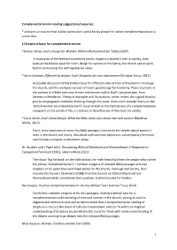 Complementarianism Resource List 2015 Weblist