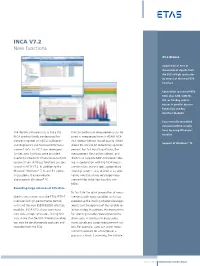 INCA V7.2 New Functions