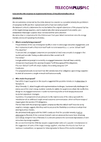 Telecom Plus PLC Response to Supplemental Notice of Possible Remedies Oct 15