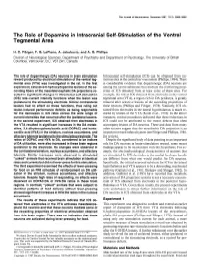 The Role of Dopamine in Intracranial Self-Stimulation of the Ventral Tegmental Area