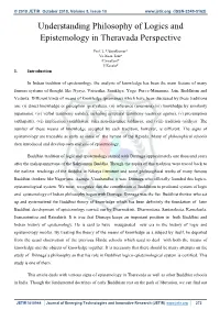 Understanding Philosophy of Logics and Epistemology in Theravada Perspective