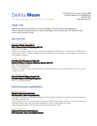 Dekita Moon (706) 656-0351 User Experience Researcher | Interaction Designer | Data Whisperer